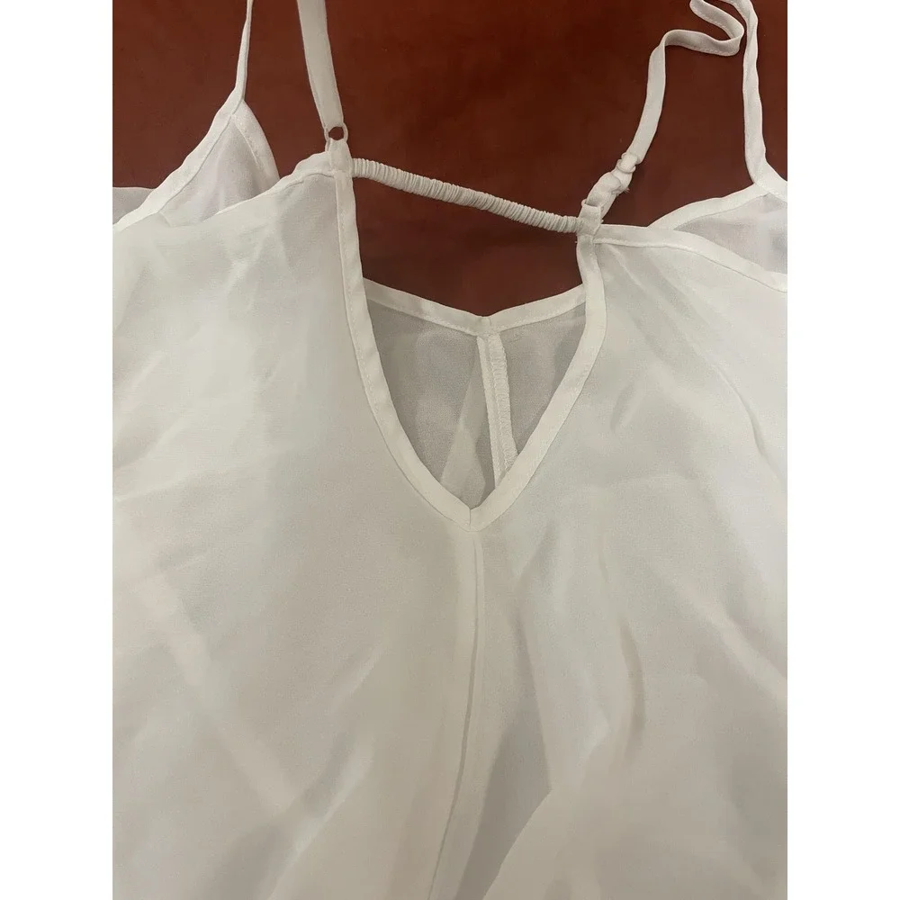 In Bloom By Jonquil Gown Womens Large White Chiffon Ruffle Babydoll Sleeveless